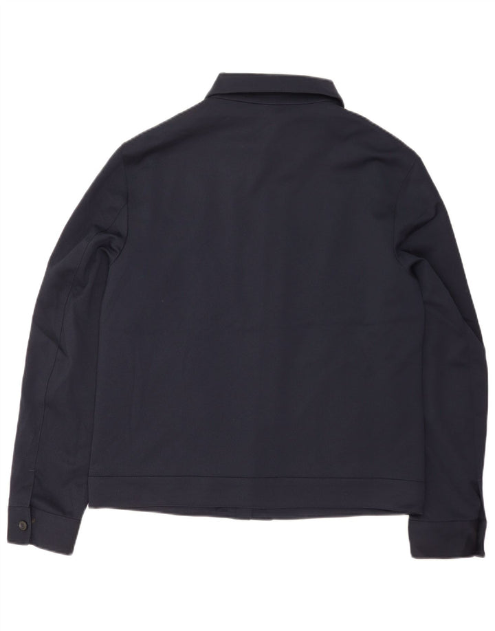 Zara Herre Bomber Jacket UK 40 Large Navy Blue Polyester