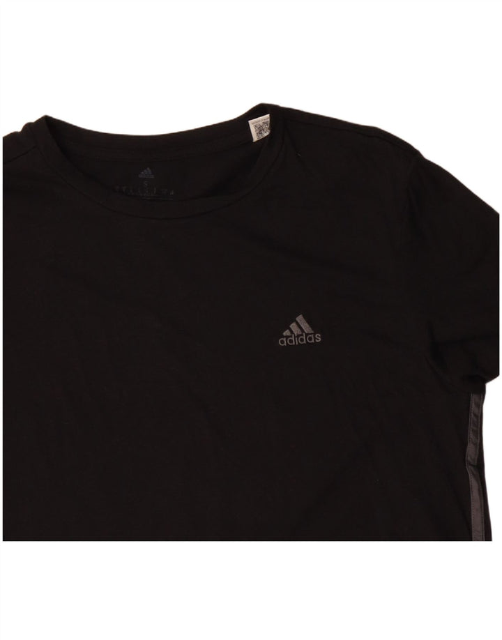 ADIDAS Herre T-Shirt Top Lille Sort Bomuld