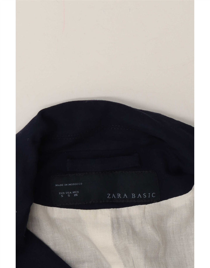 Zara Dame 1 Knap Blazer Jacket UK 10 Small Navy Blue