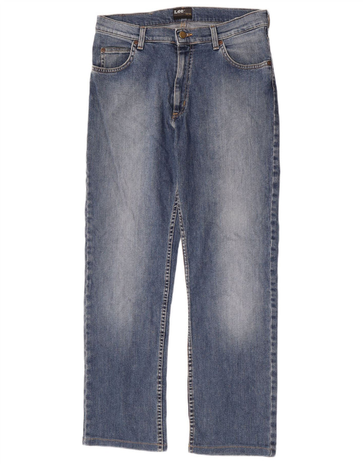 Lee Mens Brooklyn Straight Jeans W33 L30 Blå Bomuld