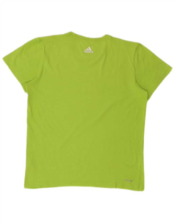 ADIDAS Herre Climalite grafisk T-shirt top mellemgrøn bomuld
