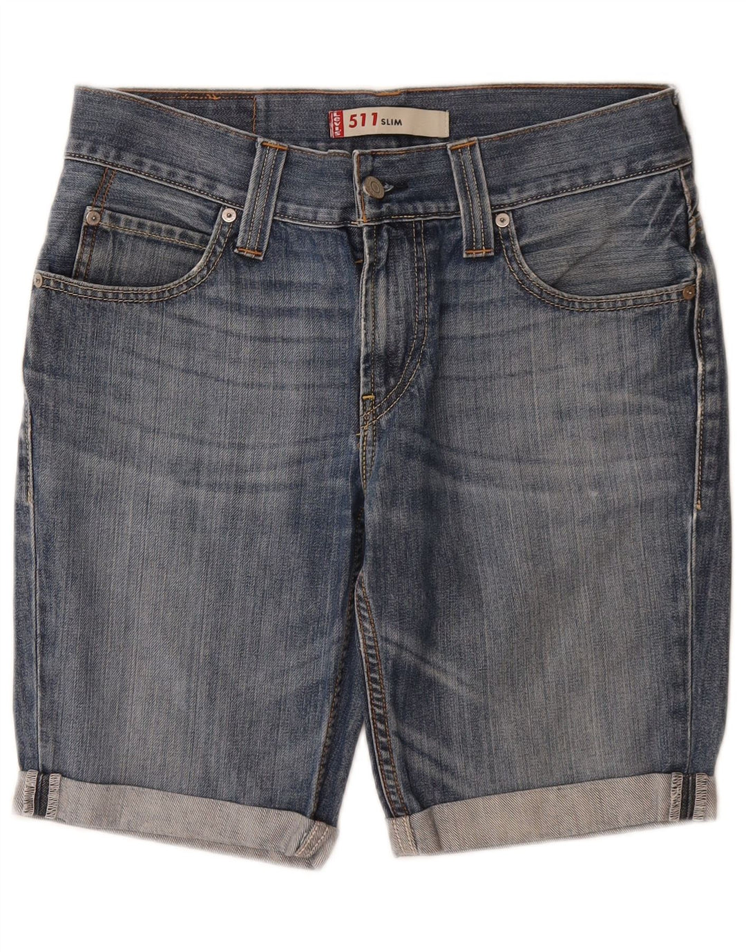 LEVI'S Herre 511 Slim Denim Shorts W32 Medium Blue Bomuld
