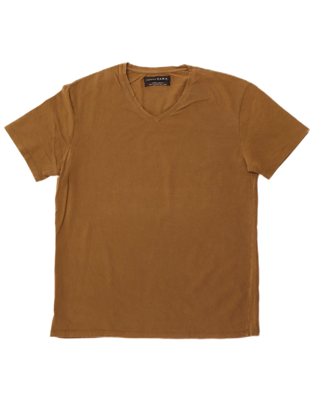 Zara Herre Super Slim Fit T-Shirt Top 2XL Khaki
