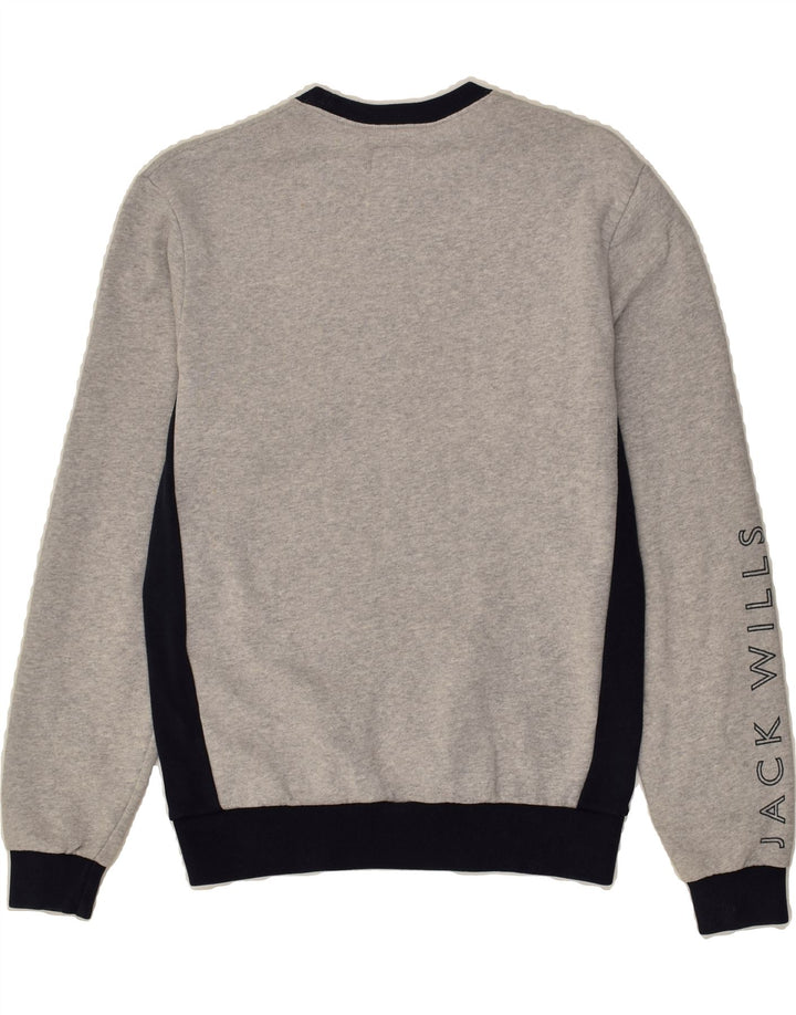 JACK WILLS Mens Graphic Sweatshirt Jumper Small Grey Cotton | Vintage Jack Wills | Thrift | Second-Hand Jack Wills | Used Clothing | Messina Hembry 