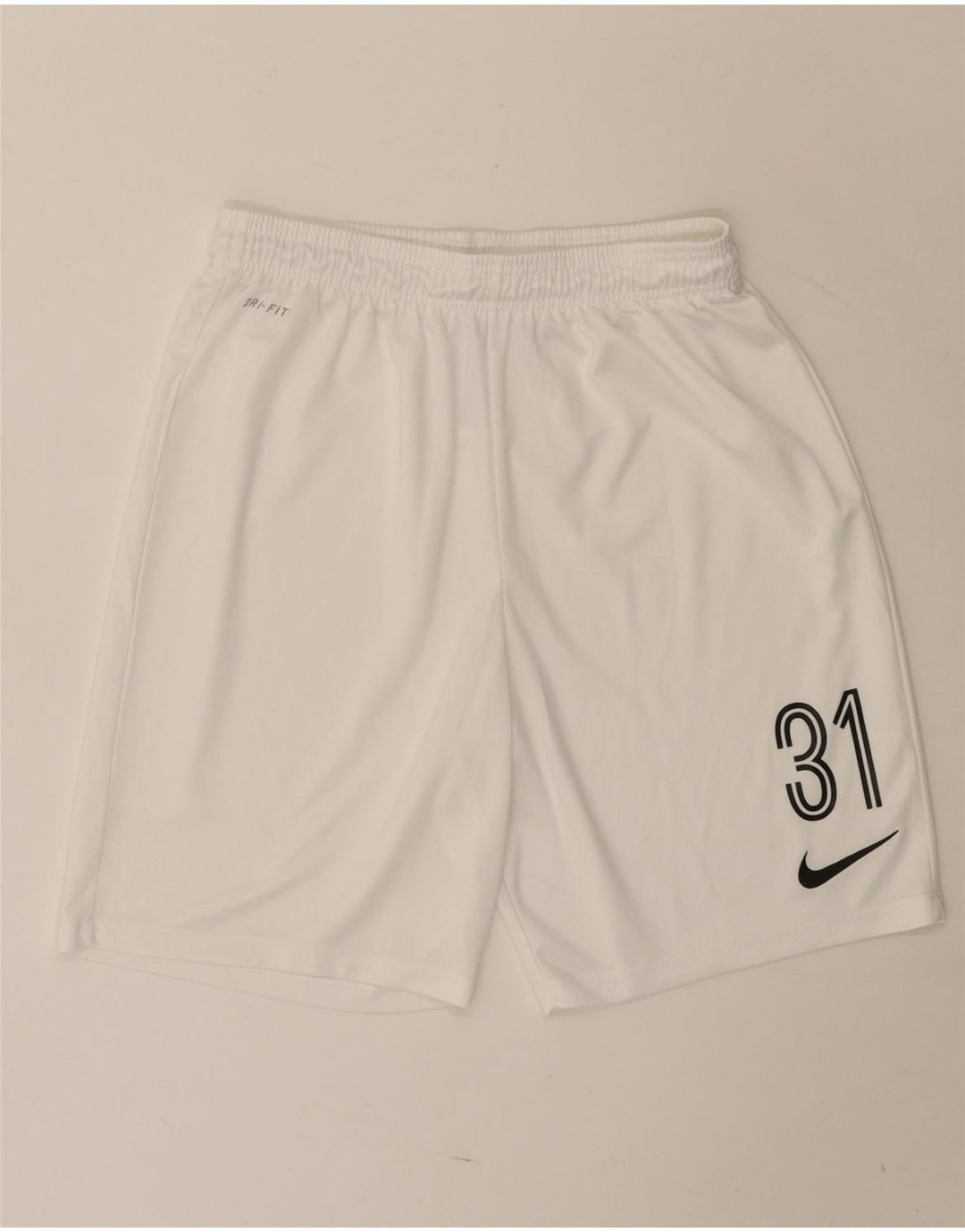 Nike Herre Dri Fit grafiske sportsshorts store hvide polyester
