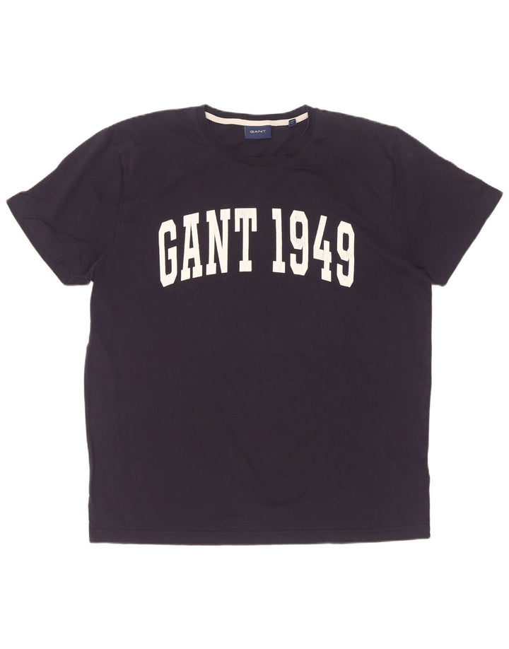 Gant Herre grafisk T-shirt top XL marineblå bomuld
