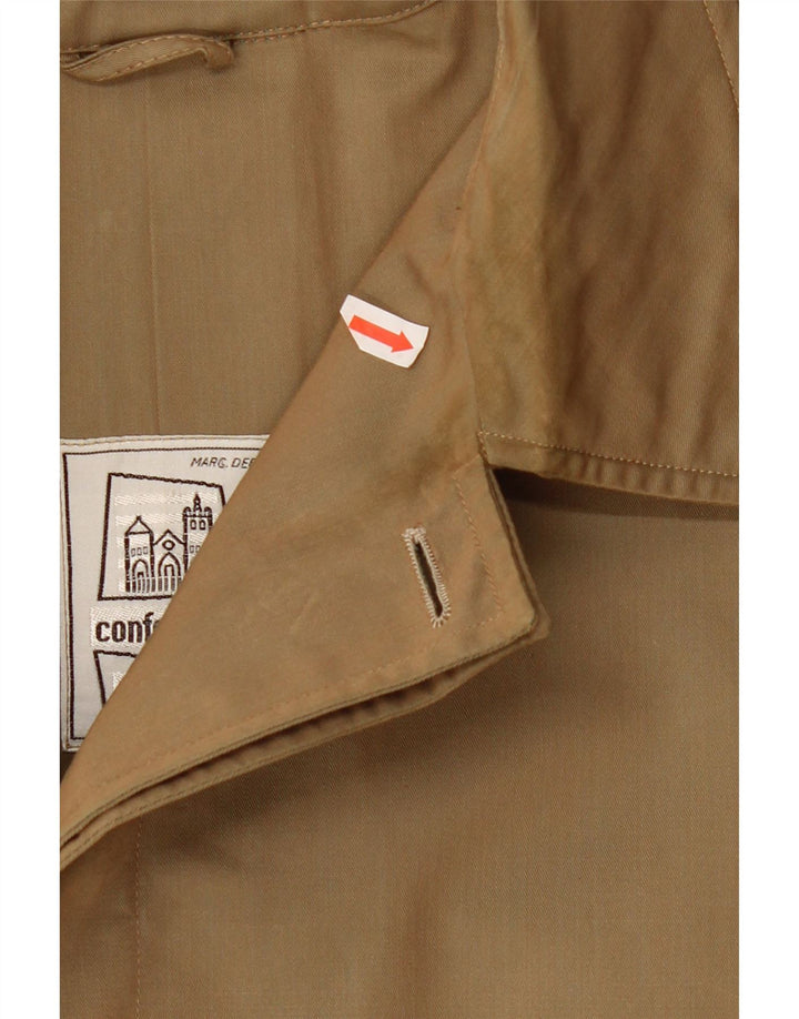 Vintage Dame Hætte Loose Fit Overfrakke IT 40 Small Beige