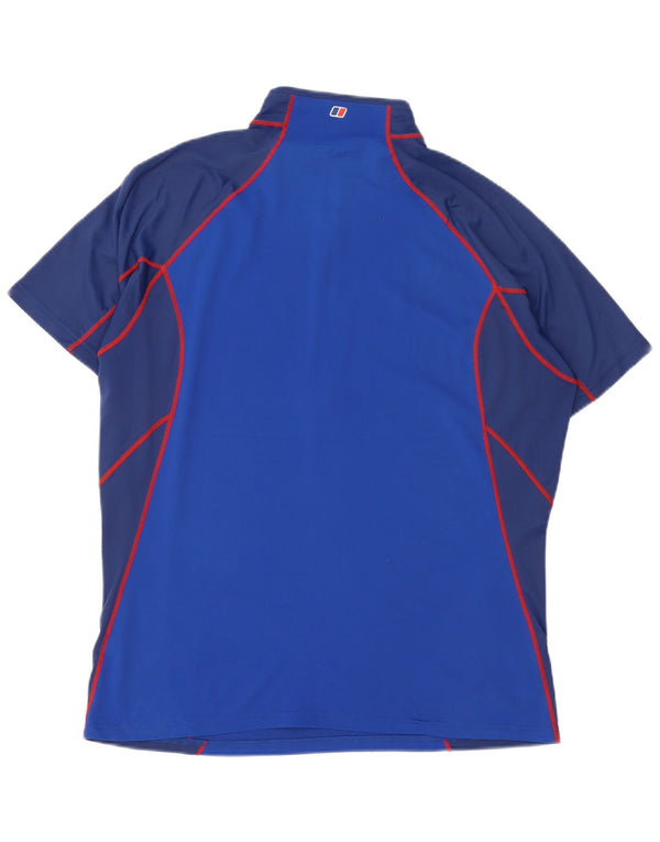 Berghaus T-shirt med lynlås til mænd XL Blå Colourblock