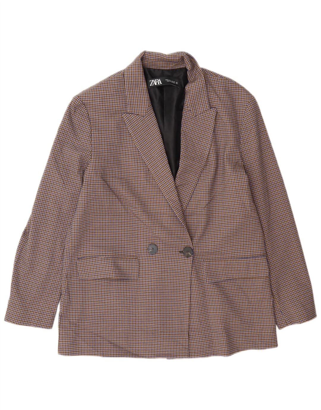 Zara Dame Oversized Blazer Jacket UK 10 Small Multicolor Houndstooth
