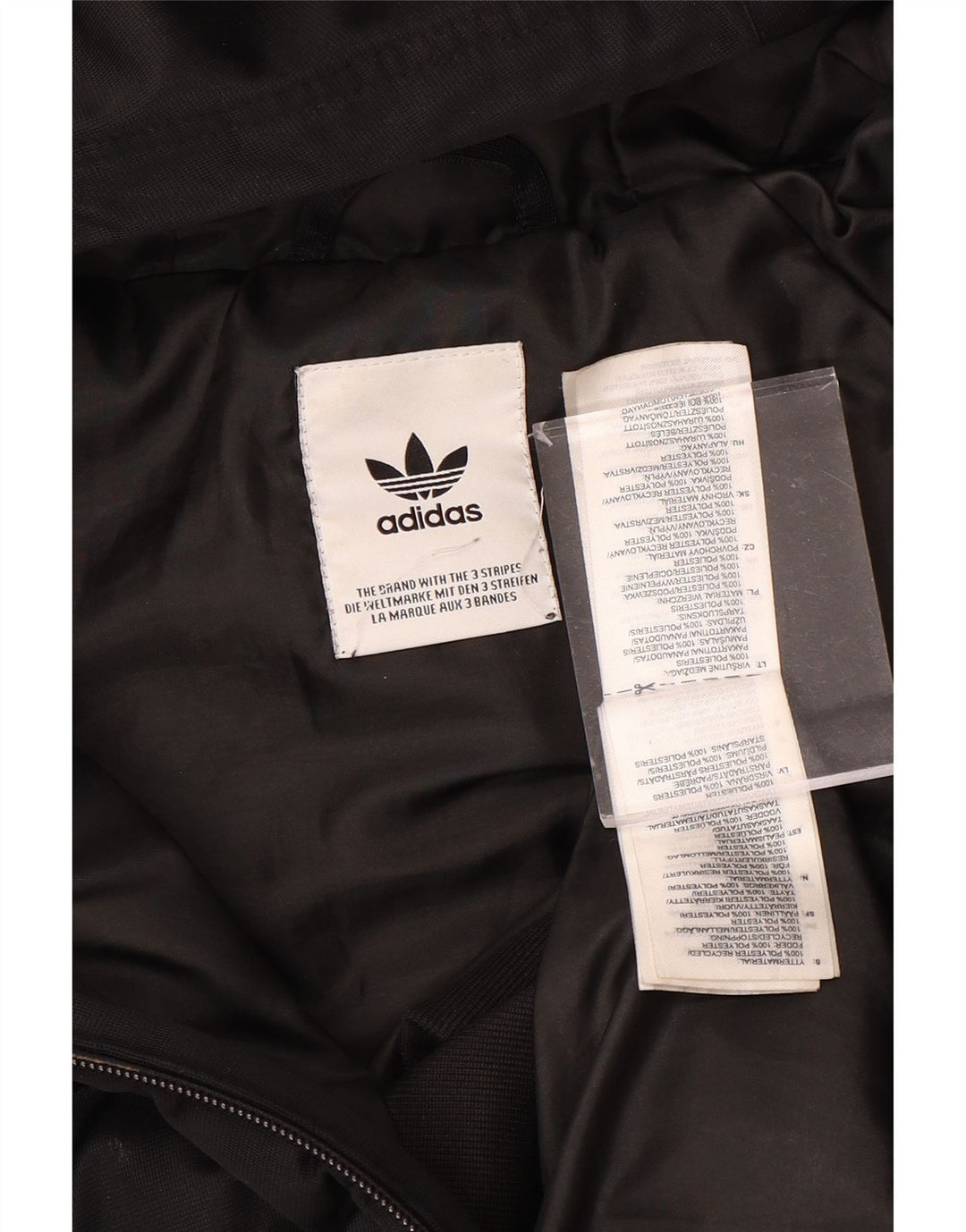 ADIDAS Polstret hættejakke til kvinder UK 12 Medium Sort Polyester