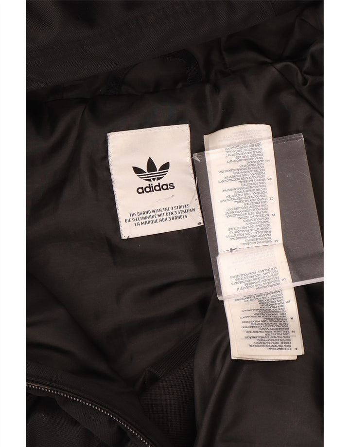 ADIDAS Polstret hættejakke til kvinder UK 12 Medium Sort Polyester