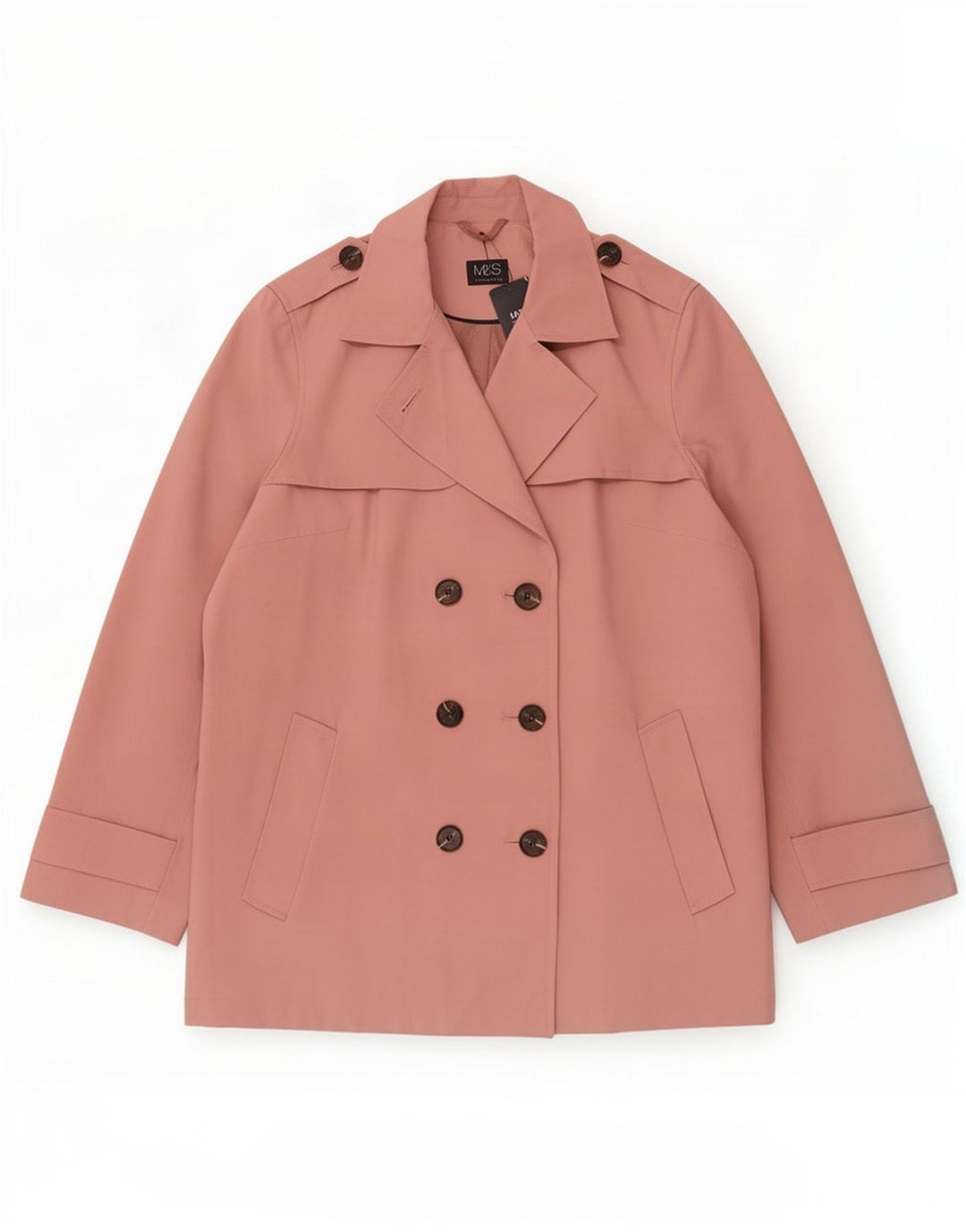 Marks & Spencer Trench Coat til kvinder UK 18 XL Pink Polyester