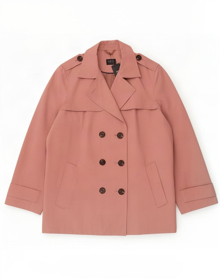 Marks & Spencer Trench Coat til kvinder UK 18 XL Pink Polyester