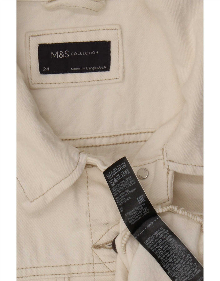Marks & Spencer Dame denimjakke UK 24 4XL Off White Bomuld