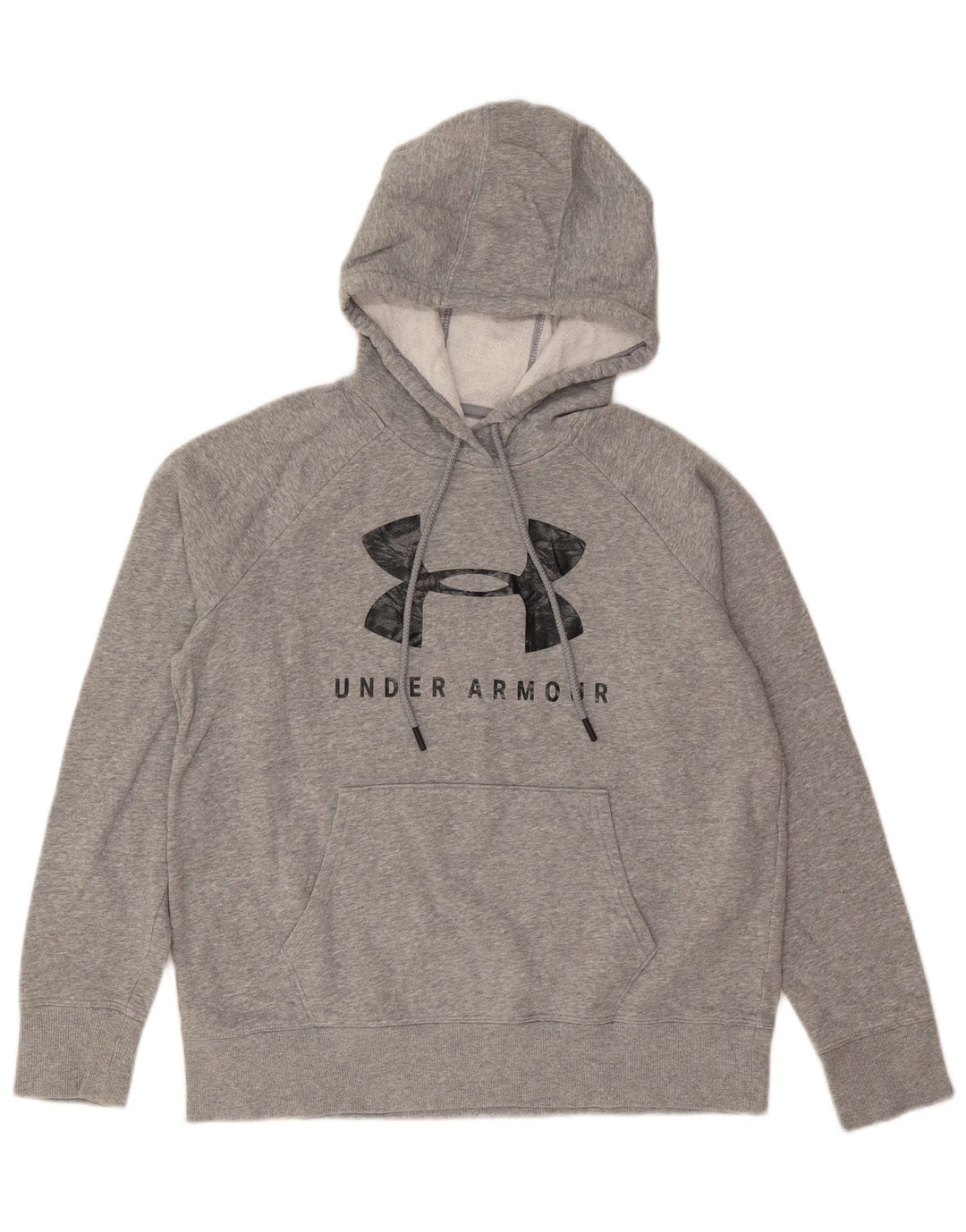 UNDER ARMOUR Dame Oversized grafisk hættetrøje trøje UK 10 Small Grå