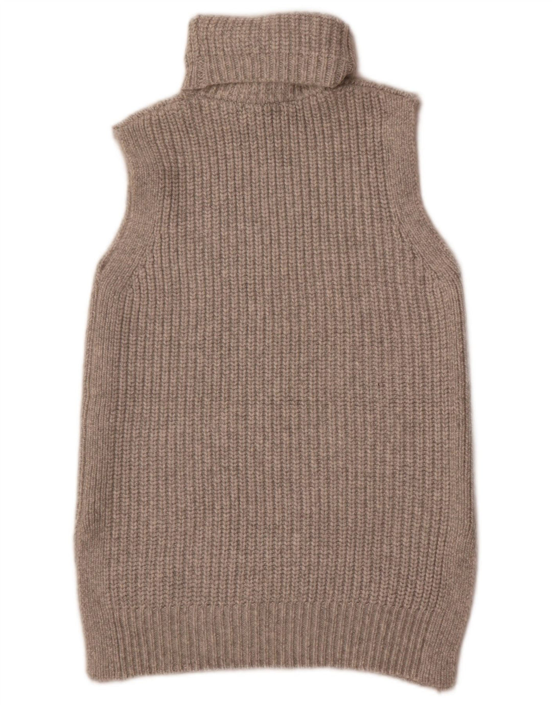 Marks & Spencer Dame Roll Neck Vest Tank Top UK 10 Small Grey Polyester