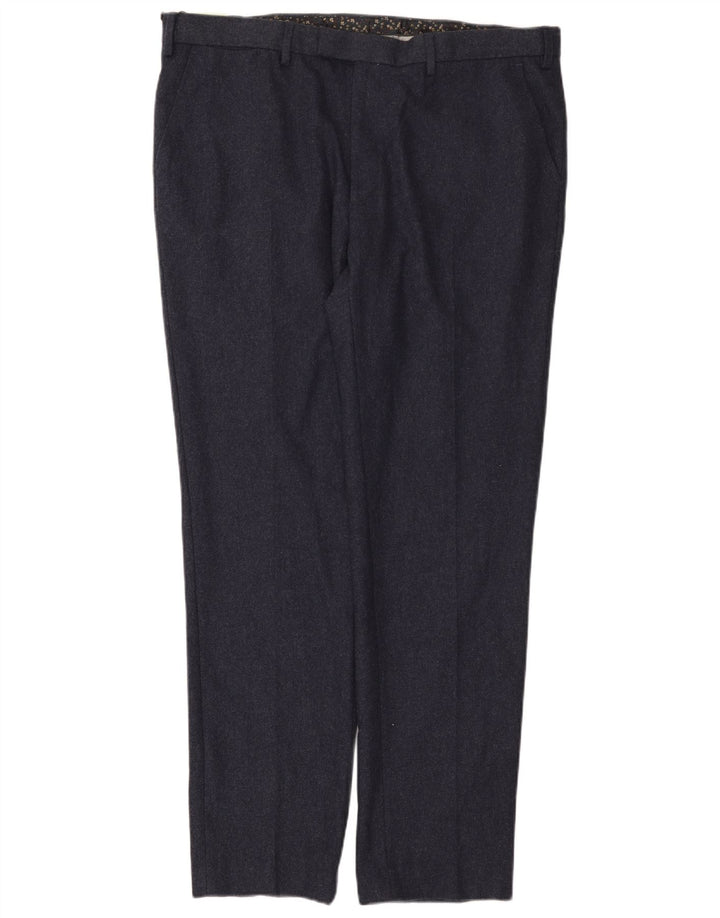 Marks & Spencer Herre Slim Chino Bukser W40 L33 Marineblå Uld