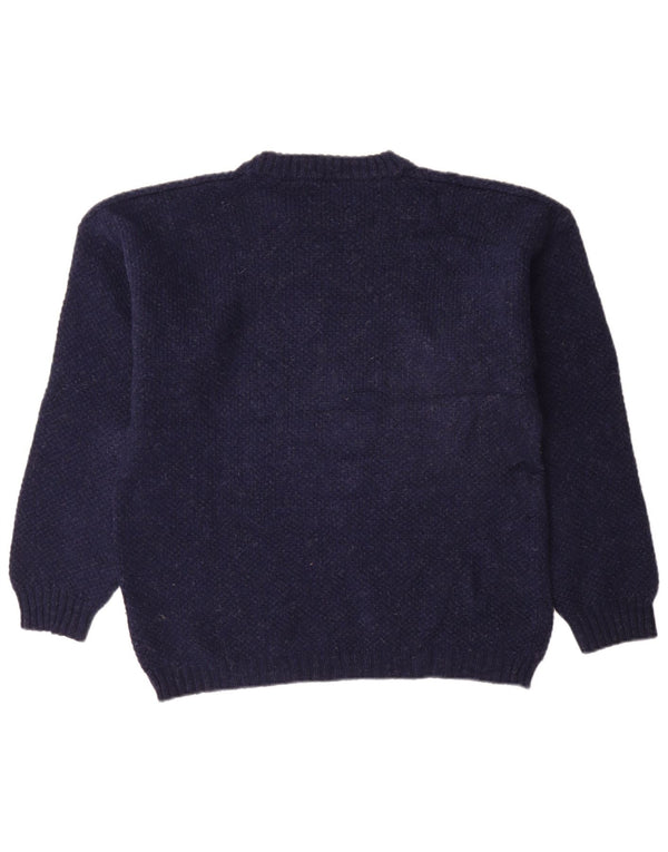 Pierre Cardin Herre Crew Neck Jumper Sweater IT 54 XL Navy Blue New Wool