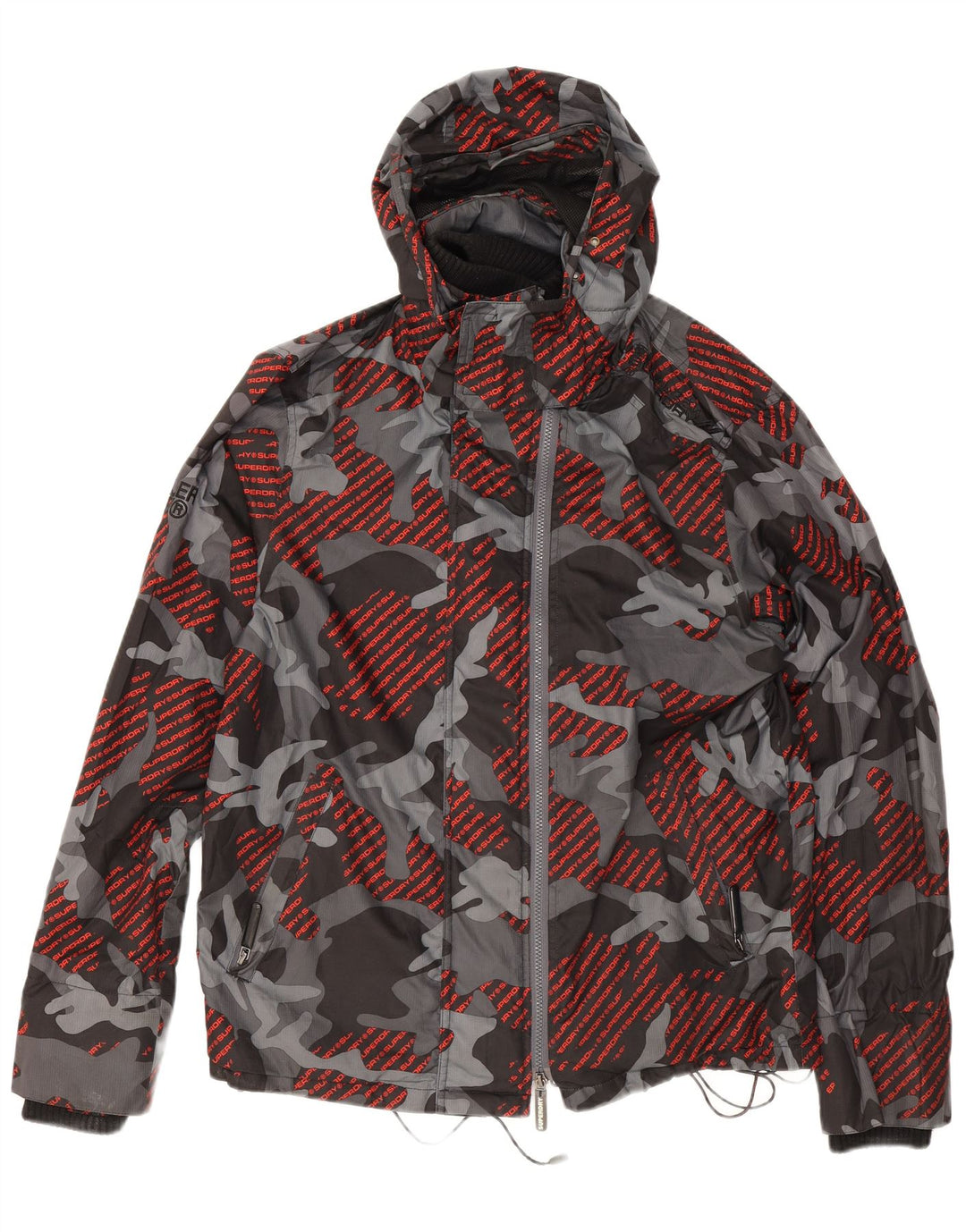 Superdry Herre Windcheater Grafisk regnjakke UK 40 Stor grå Camouflage