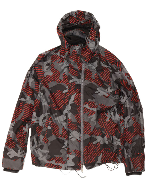 Superdry Herre Windcheater Grafisk regnjakke UK 40 Stor grå Camouflage