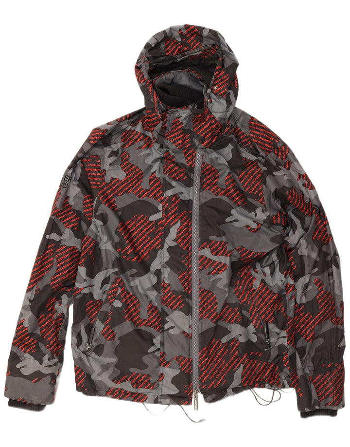 Superdry Herre Windcheater Grafisk regnjakke UK 40 Stor grå Camouflage