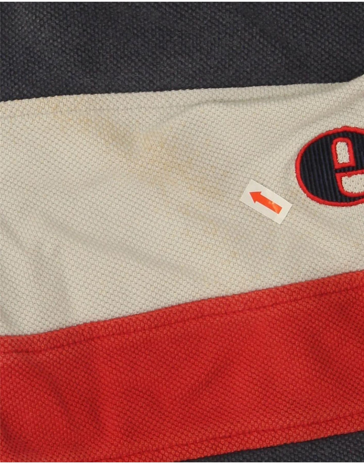 Ellesse Herre Italia Grafisk Sweatshirt Jumper Medium Navy Blue Colourblock