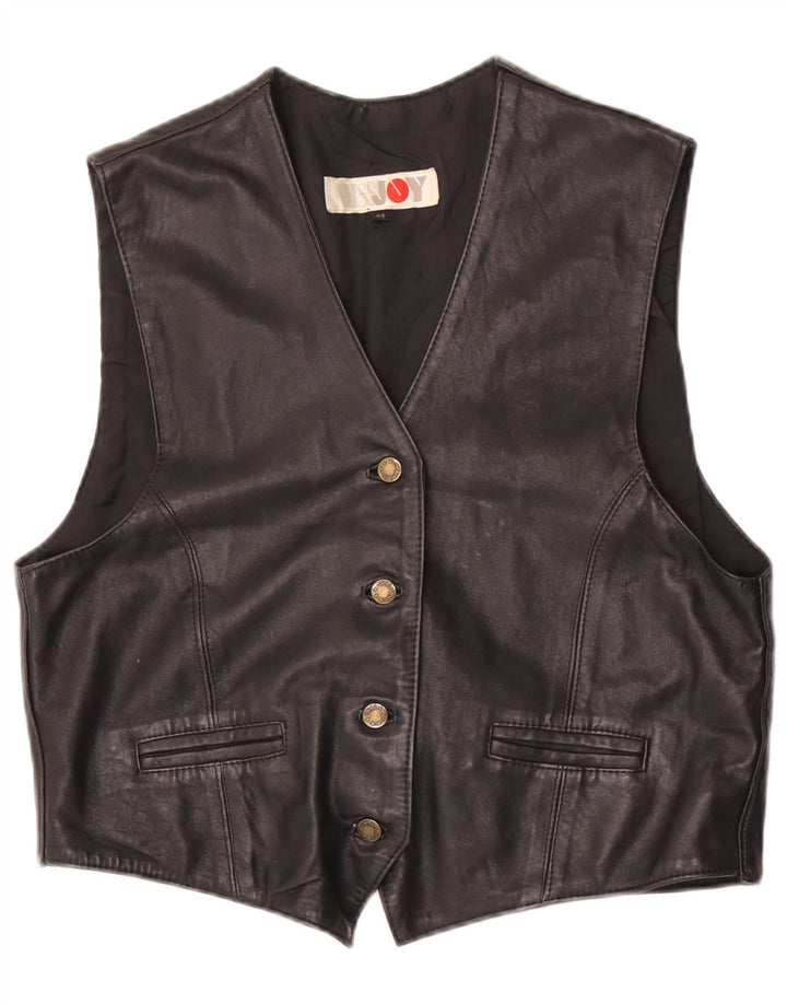 Joy Dame Lædervest IT 44 Medium Sort