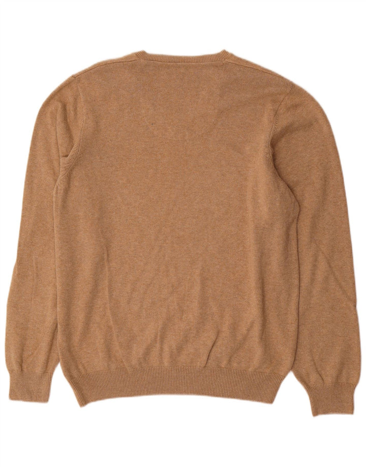 Marks & Spencer Herre Regular Fit V-hals sweater Stor Beige Bomuld