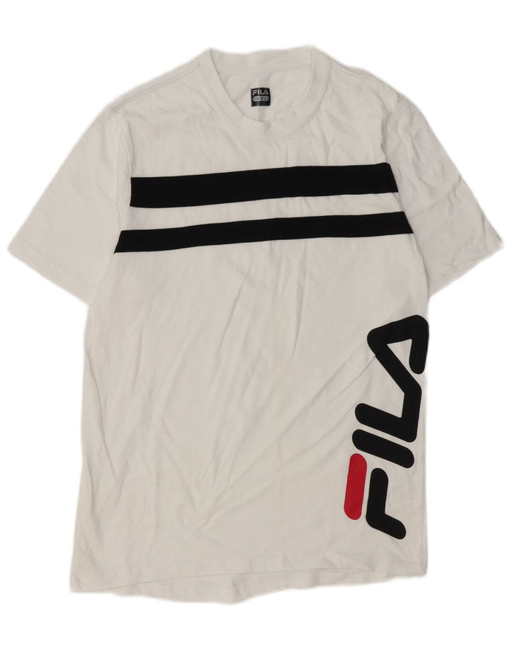 FILA Herre grafisk T-shirt top mellem hvid stribet bomuld