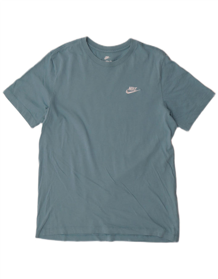 Nike T-shirt top mellemblå bomuld til mænd