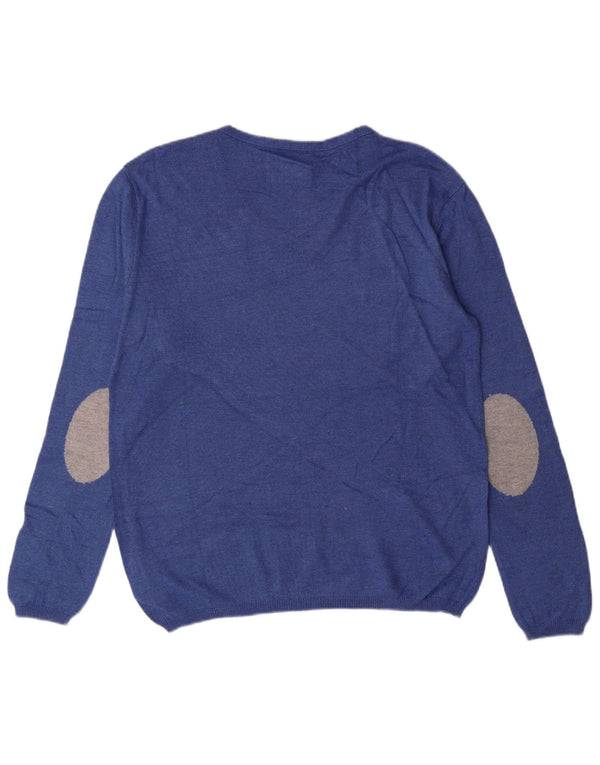 ZARA Drenge V-hals sweater 13-14 år Blå Bomuld
