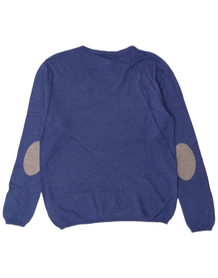 ZARA Drenge V-hals sweater 13-14 år Blå Bomuld