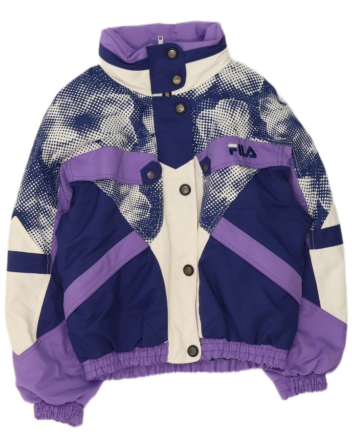 Fila Dame Loose Fit Skijakke IT 42 Medium Lilla Polyester Retro