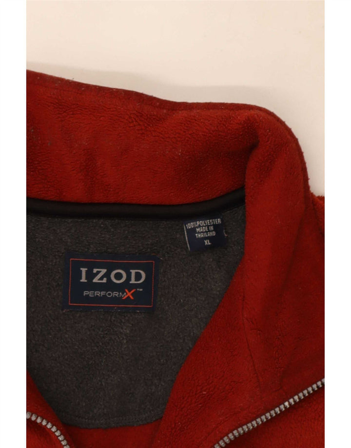 Izod Fleece Jumper med lynlås til mænd XL Rød Polyester