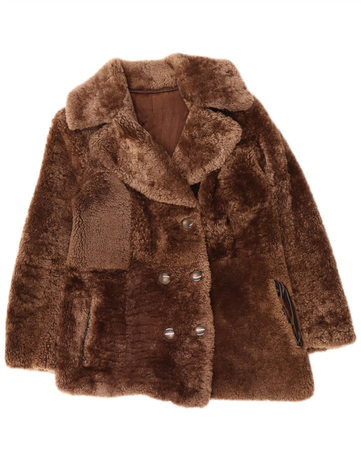 Anfor Dame Dobbeltradet Shearling Jacket IT 44 Medium Brun
