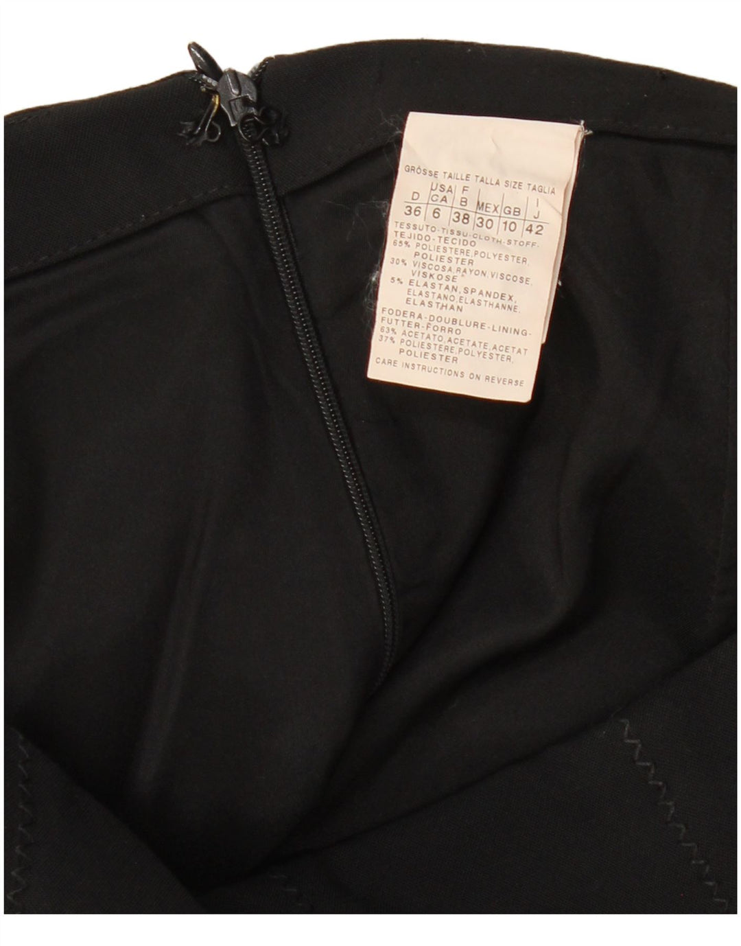 VINTAGE Blyantnederdel til kvinder UK 10 Small W29 Black Polyester