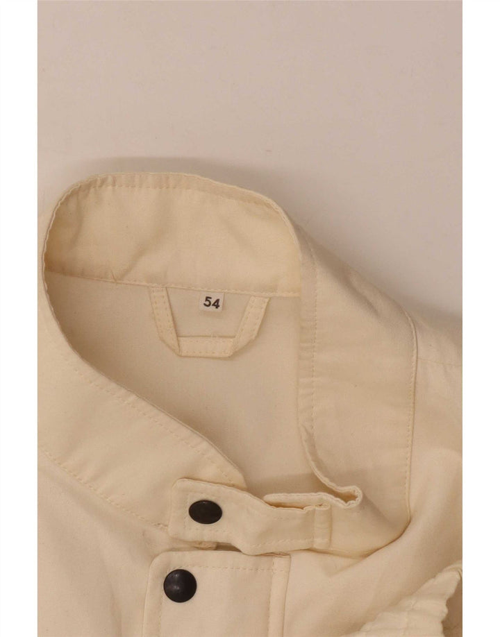 Alexander Herre Bomberjakke IT 54 2XL Off White Bomuld