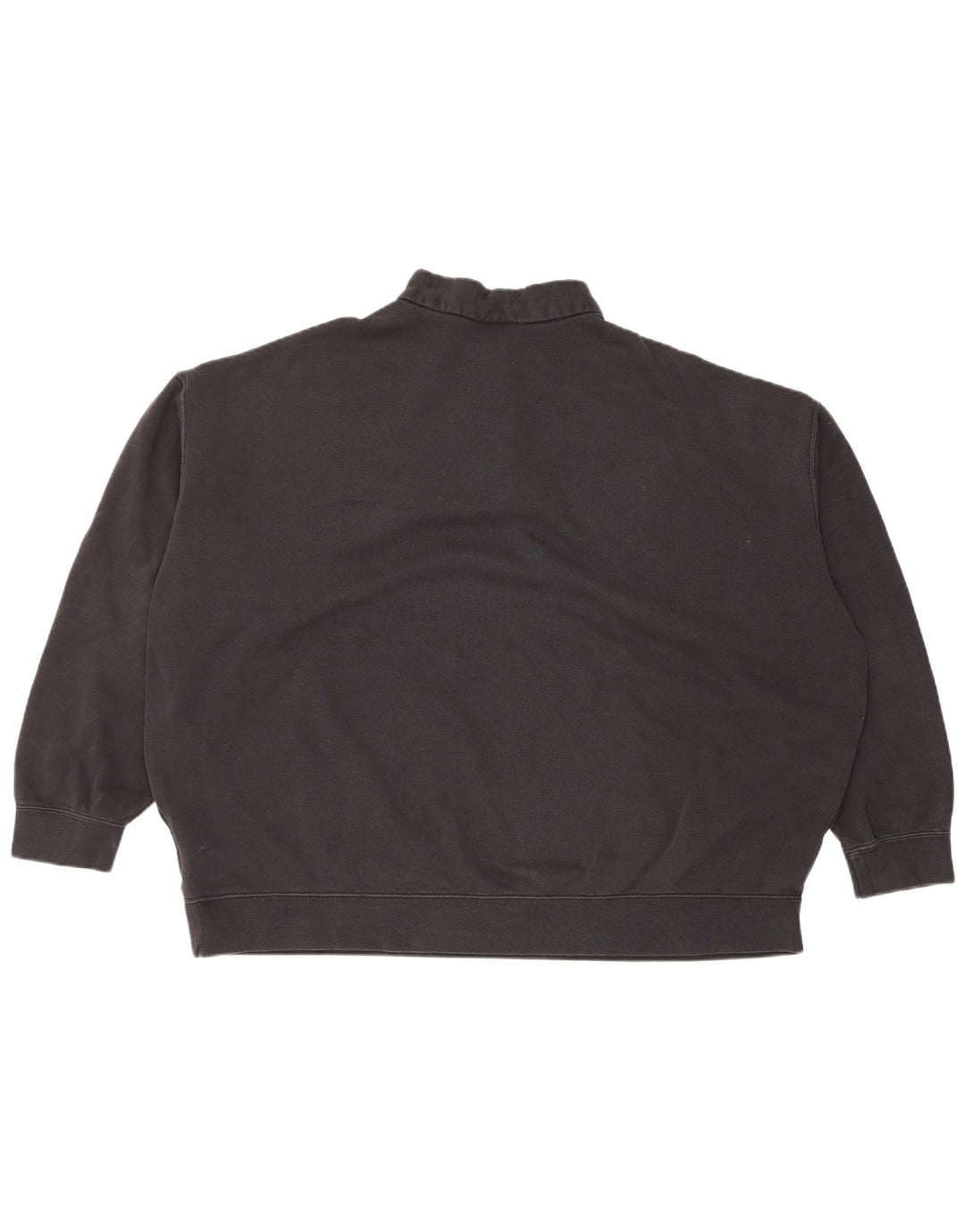 Nike Dame 1/4 Zip Oversized Sweatshirt Jumper UK 16 Stor sort bomuld