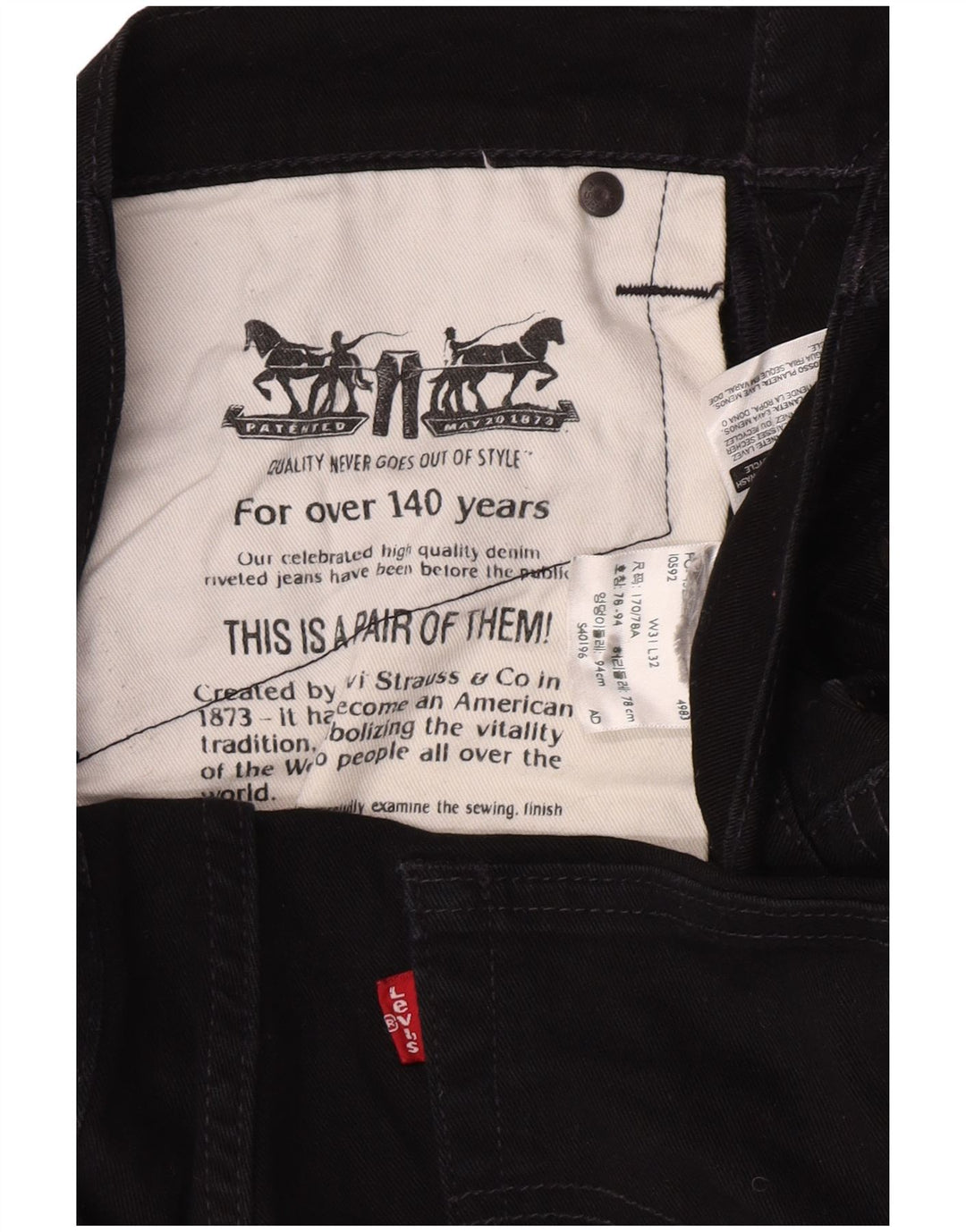 Levi's Slim Jeans til mænd W31 L27 Sort
