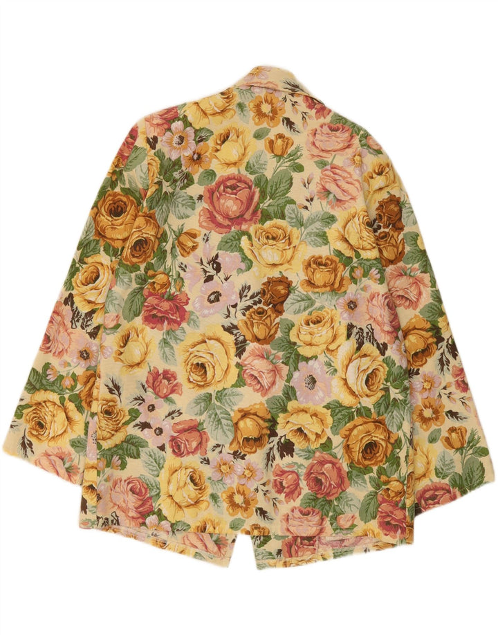 VINTAGE Womens 1 Button Blazer Jacket UK 16 Large Multicoloured Floral Vintage Vintage and Second-Hand Vintage from Messina Hembry 