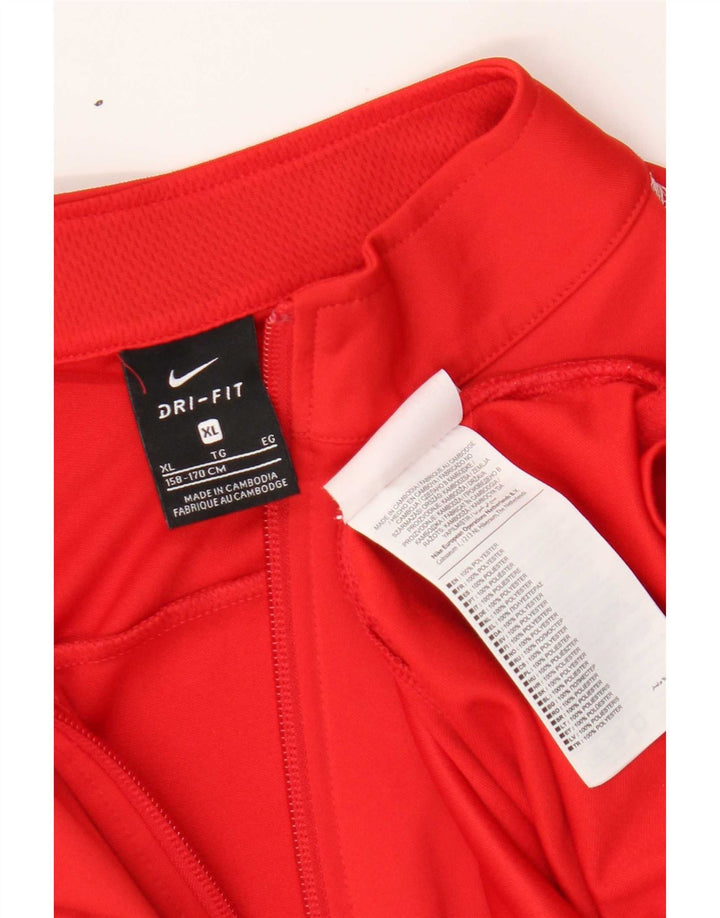 Nike drenge Dri Fit træningsdragt topjakke 13-14 år XL Rød polyester
