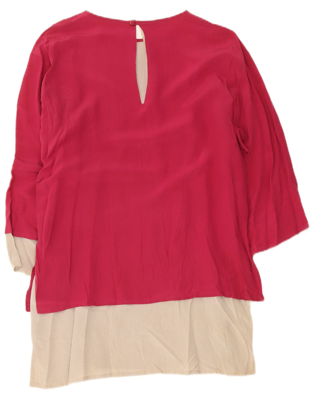 Vintage langærmet tunikakjole til kvinder IT 42 Medium Pink Colourblock