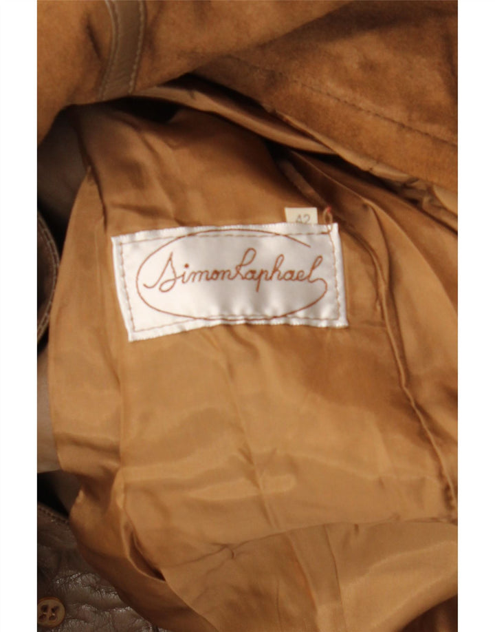 Vintage Dame Oversized Ruskindsjakke IT 42 Medium Brun