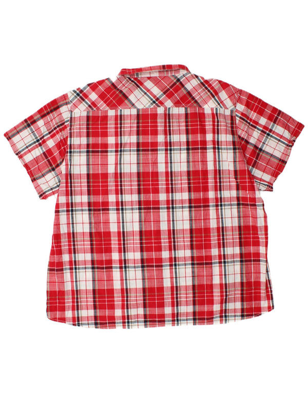 Weird Fish Mens Short Sleeve Shirt 4XL Red Check Cotton