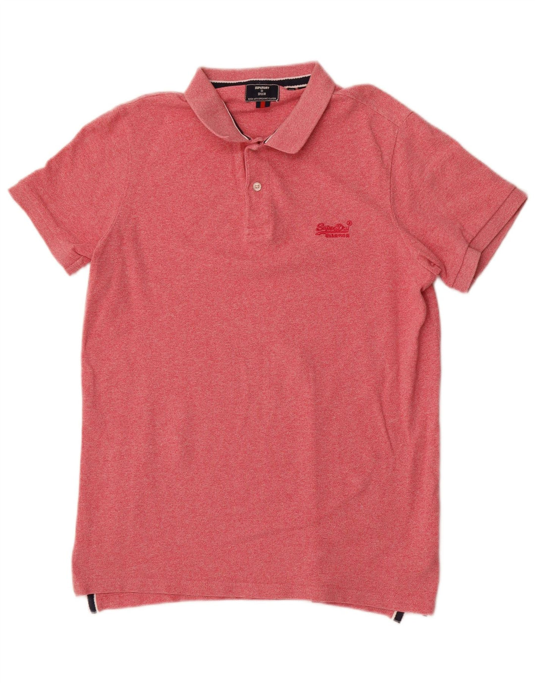 Superdry Polo Shirt til mænd Stor Pink Flecked Bomuld