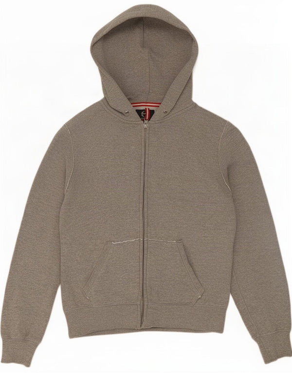 Sergio Tacchini Mens Zip Hoodie Sweater UK 16 Large Grey Flecked Cotton