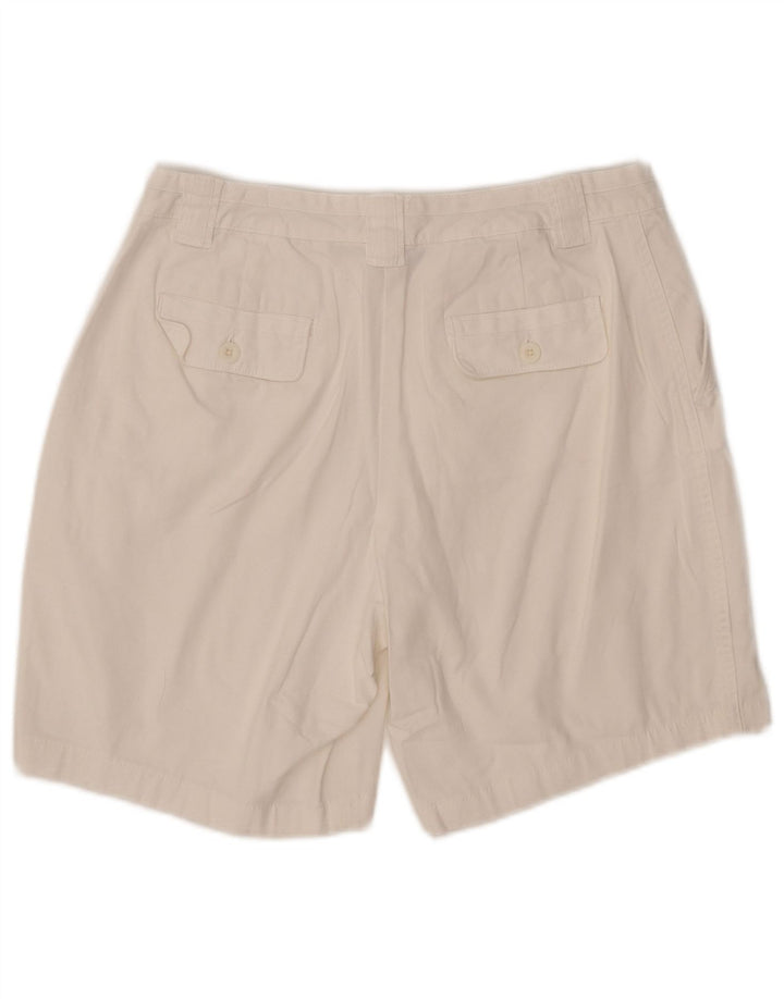 L.L.BEAN Dame Mid Rise Chino Shorts US 10 Large W30 White Bomuld