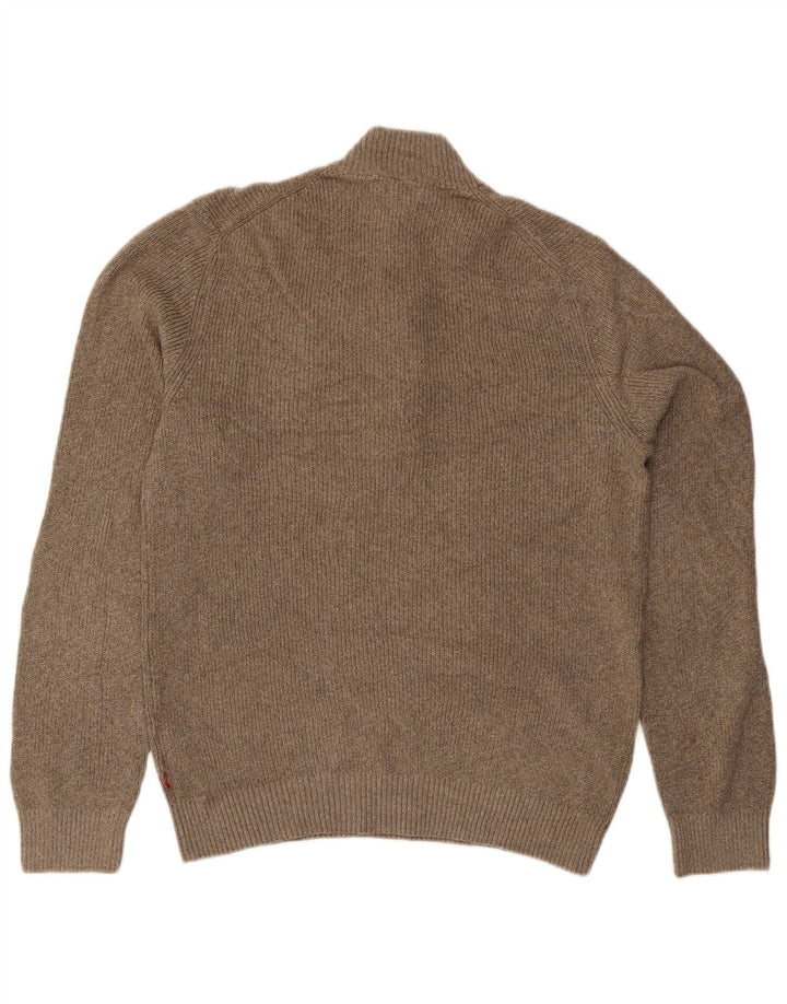 Izod Herre Zip Neck Jumper Sweater Stor Grøn Bomuld