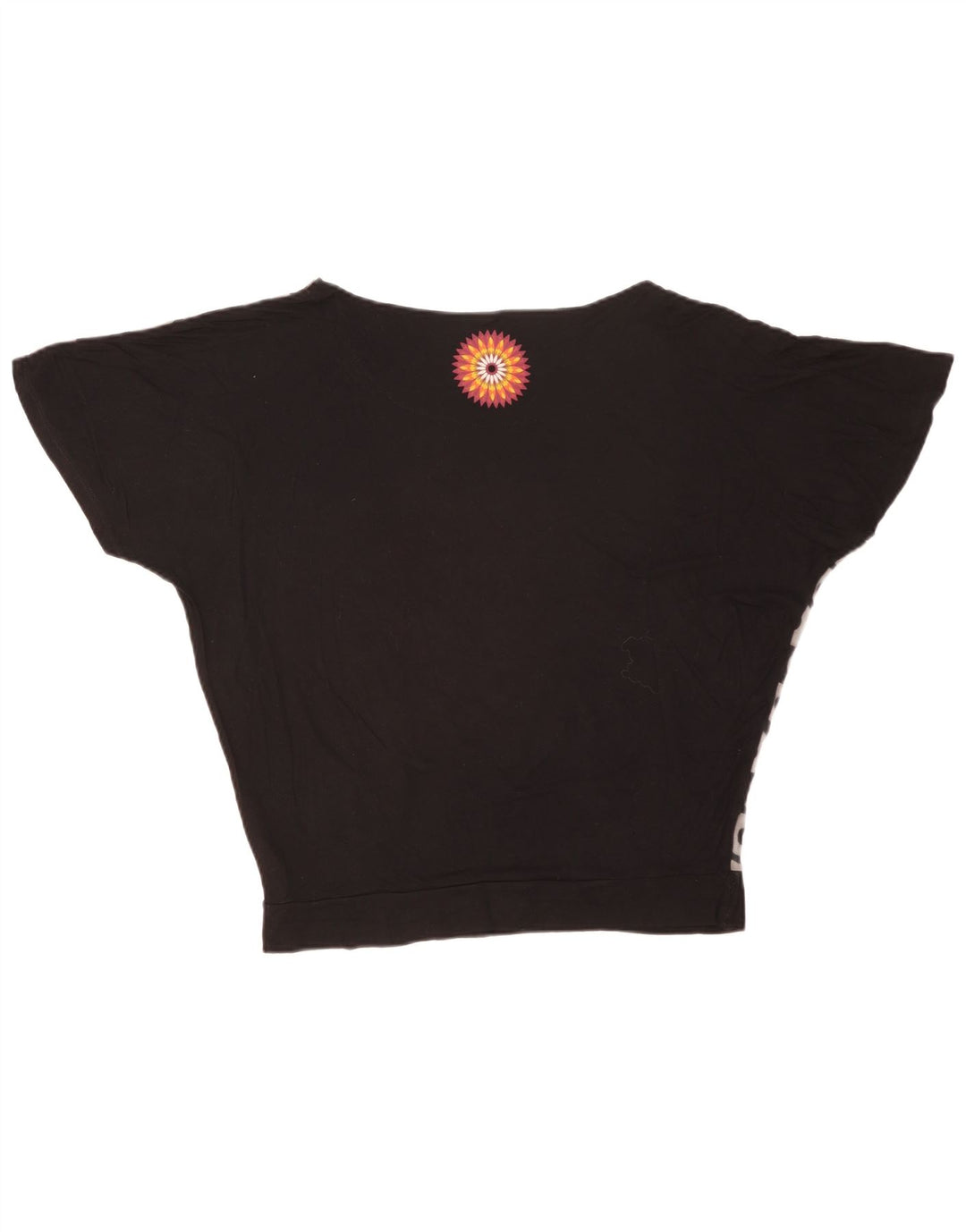 Desigual Dame Grafisk Bluse Top UK 14 Medium Sort Geometrisk Viscose
