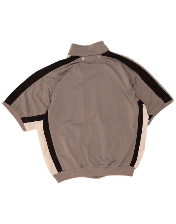 Adidas Herre grafisk træningsdragt topjakke UK 40/42 Medium Grey Colourblock